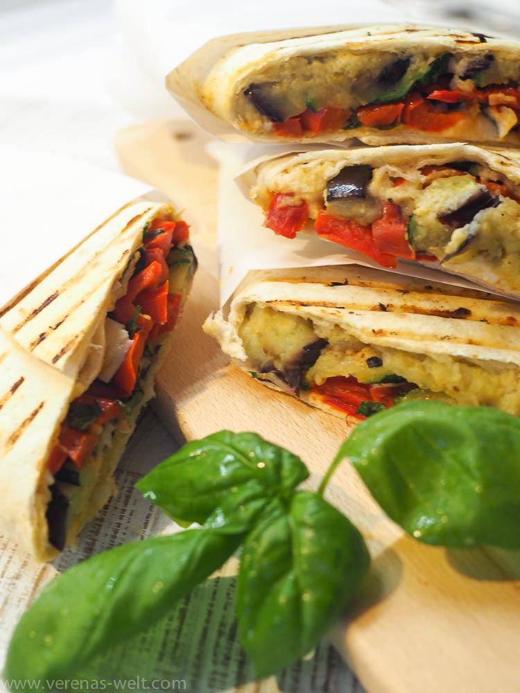 Mediterrane Wraps mit gegrilltem Gemüse und Hummus - ° Verenas Welt ...
